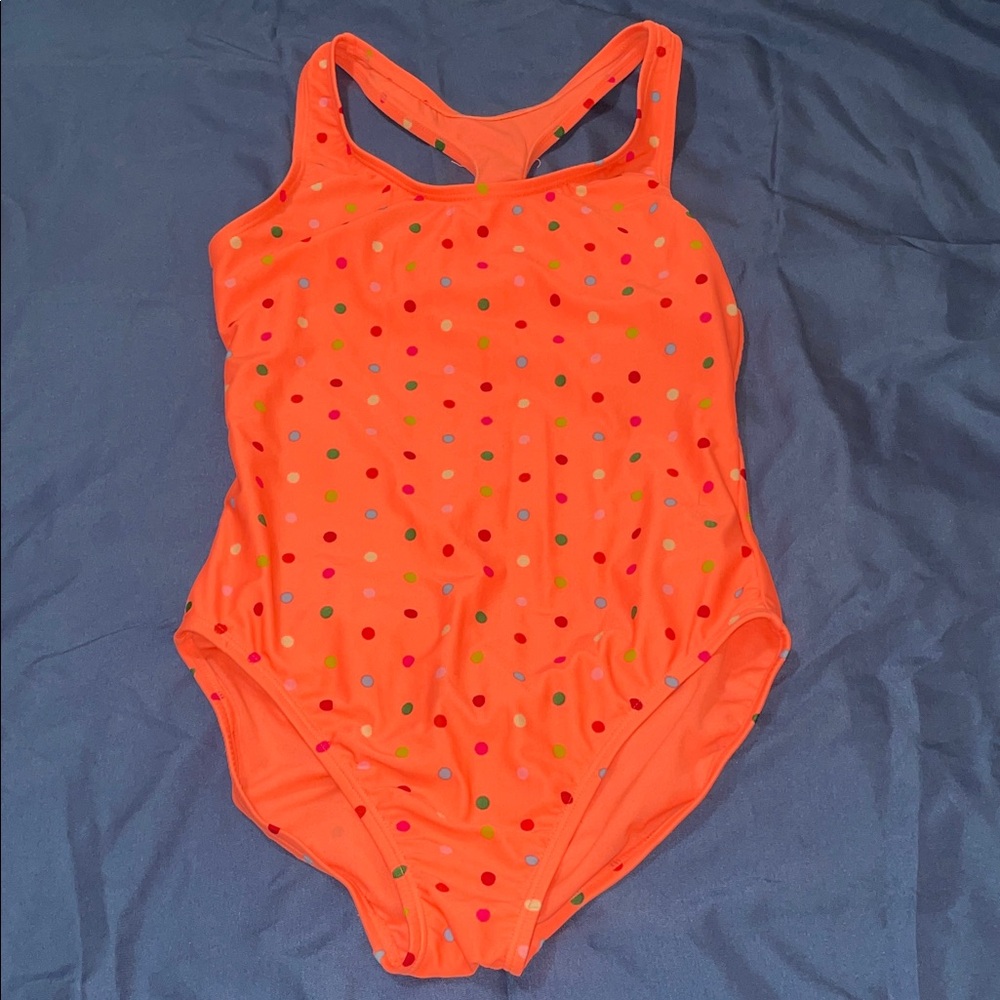 GAP Bright Orange Kids One Piece with Multicolor Dots